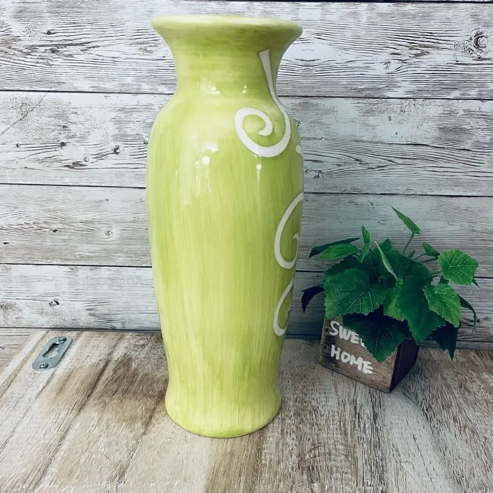 New Gorgeous White & Green Modern Ceramic Vase